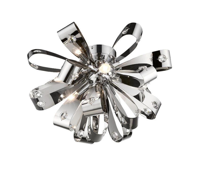 Z-Lite Vex 20" 5-Light Chrome Flush Mount Lighting