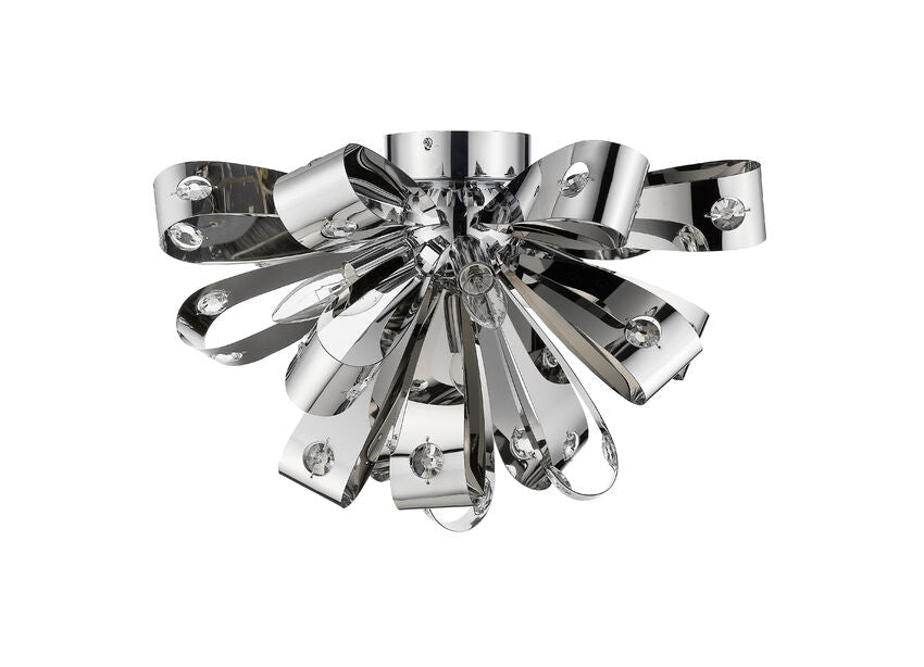 Z-Lite Vex 20" 5-Light Chrome Flush Mount Lighting