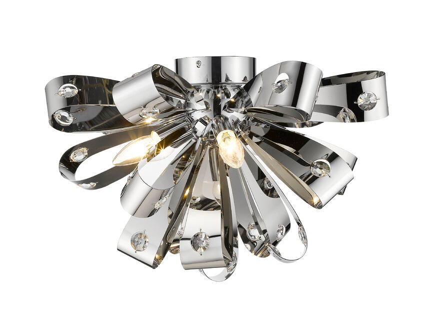 Z-Lite Vex 20" 5-Light Chrome Flush Mount Lighting