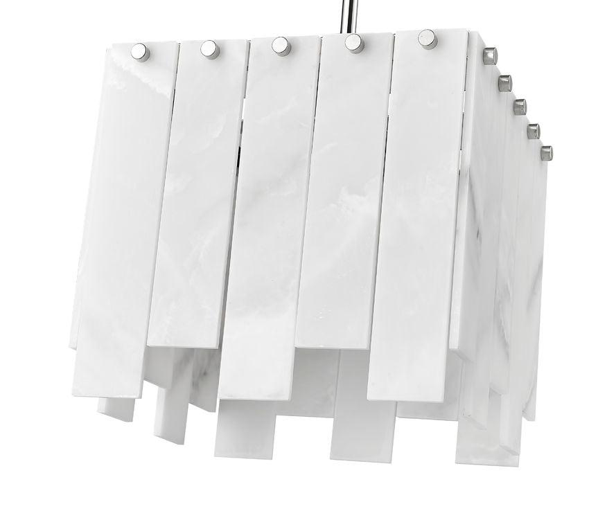 Z-Lite Viviana 12" 1-Light Polished Nickel Pendant Light With Alabaster Resin Shade