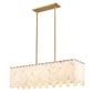 Z-Lite Viviana 12" 5-Light Rubbed Brass Island Light With Alabaster Resin Shade