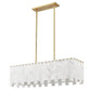 Z-Lite Viviana 12" 5-Light Rubbed Brass Island Light With Alabaster Resin Shade