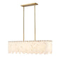 Z-Lite Viviana 12" 5-Light Rubbed Brass Island Light With Alabaster Resin Shade