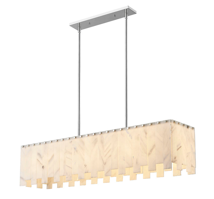 Z-Lite Viviana 12" 7-Light Polished Nickel Island Light With Alabaster Resin Shade