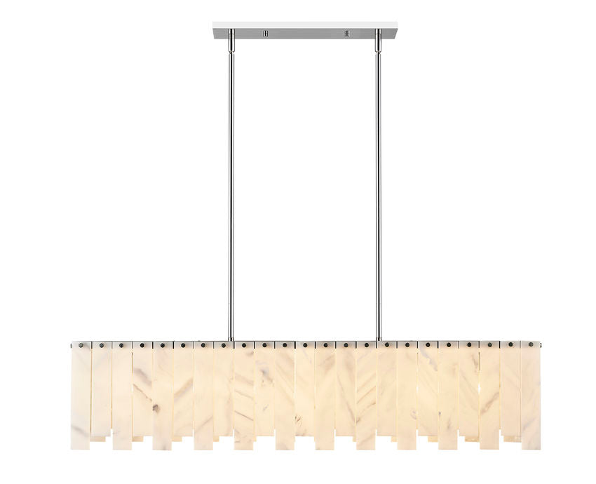 Z-Lite Viviana 12" 7-Light Polished Nickel Island Light With Alabaster Resin Shade
