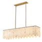 Z-Lite Viviana 12" 7-Light Rubbed Brass Island Light With Alabaster Resin Shade