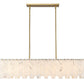 Z-Lite Viviana 12" 7-Light Rubbed Brass Island Light With Alabaster Resin Shade