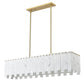Z-Lite Viviana 12" 7-Light Rubbed Brass Island Light With Alabaster Resin Shade