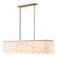 Z-Lite Viviana 12" 7-Light Rubbed Brass Island Light With Alabaster Resin Shade