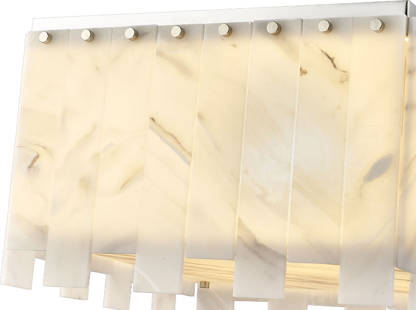 Z-Lite Viviana 18" 6-Light Polished Nickel Flush Mount Lighting With Resin Alabaster Shade