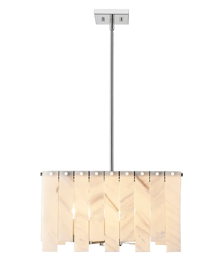 Z-Lite Viviana 20" 8-Light Polished Nickel Pendant Light With Alabaster Resin Shade