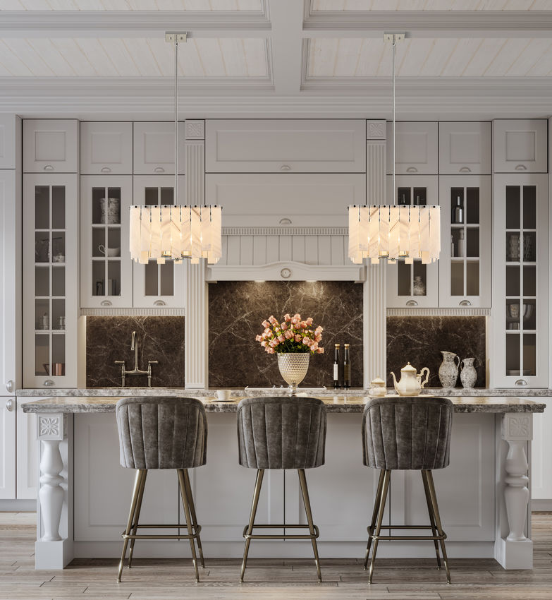 Z-Lite Viviana 20" 8-Light Polished Nickel Pendant Light With Alabaster Resin Shade