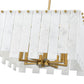Z-Lite Viviana 20" 8-Light Rubbed Brass Pendant Light With Alabaster Resin Shade