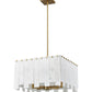 Z-Lite Viviana 20" 8-Light Rubbed Brass Pendant Light With Alabaster Resin Shade
