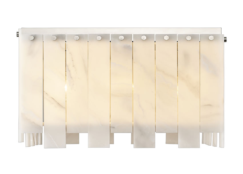 Z-Lite Viviana 20" 9-Light Polished Nickel Flush Mount Lighting With Resin Alabaster Shade