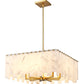 Z-Lite Viviana 26" 9-Light Rubbed Brass Pendant Light With Alabaster Resin Shade