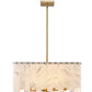 Z-Lite Viviana 26" 9-Light Rubbed Brass Pendant Light With Alabaster Resin Shade