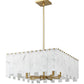 Z-Lite Viviana 26" 9-Light Rubbed Brass Pendant Light With Alabaster Resin Shade