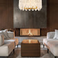 Z-Lite Viviana 26" 9-Light Rubbed Brass Pendant Light With Alabaster Resin Shade