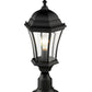 Z-Lite Wakefield 10" 1-Light Black Aluminum Outdoor Pier Mounted Fixture With Clear Beveled Glass Shade and Round Pier Mount Hardware