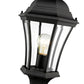 Z-Lite Wakefield 10" 1-Light Black Aluminum Outdoor Pier Mounted Fixture With Clear Beveled Glass Shade and Round Pier Mount Hardware