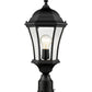 Z-Lite Wakefield 10" 1-Light Black Aluminum Outdoor Pier Mounted Fixture With Clear Beveled Glass Shade and Round Pier Mount Hardware