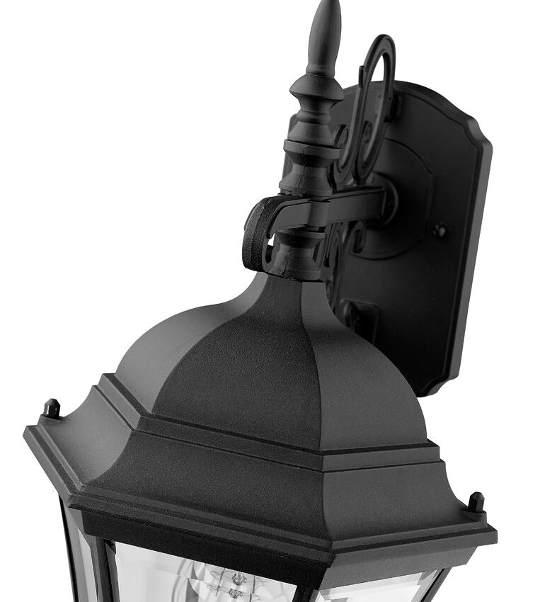 Z-Lite Wakefield 10" 1-Light Black Aluminum Outdoor Wall Sconce With Clear Beveled Glass Shade