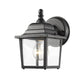 Z-Lite Waterdown 7" 1-Light Black Outdoor Wall Sconce With Clear Beveled Glass Shade