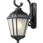 Z-Lite Waverly 9" 1-Light Black Outdoor Wall Sconce With White Seedy Glass Shade