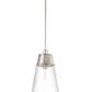 Z-Lite Wentworth 12" 1-Light Brushed Nickel Pendant Light With Clear Glass Shade