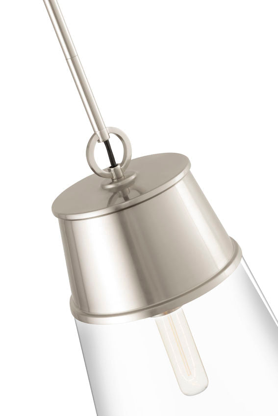 Z-Lite Wentworth 12" 1-Light Brushed Nickel Pendant Light With Clear Glass Shade