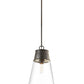 Z-Lite Wentworth 12" 1-Light Plated Bronze Pendant Light With Clear Glass Shade