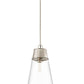 Z-Lite Wentworth 12" 1-Light Polished Nickel Pendant Light With Clear Glass Shade