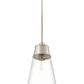 Z-Lite Wentworth 12" 1-Light Polished Nickel Pendant Light With Clear Glass Shade