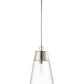 Z-Lite Wentworth 12" 1-Light Polished Nickel Pendant Light With Clear Glass Shade