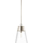 Z-Lite Wentworth 12" 1-Light Polished Nickel Pendant Light With Clear Glass Shade