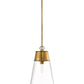 Z-Lite Wentworth 12" 1-Light Rubbed Brass Pendant Light With Clear Glass Shade