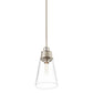 Z-Lite Wentworth 8" 1-Light Brushed Nickel Pendant Light With Clear Glass Shade