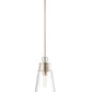 Z-Lite Wentworth 8" 1-Light Brushed Nickel Pendant Light With Clear Glass Shade