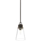 Z-Lite Wentworth 8" 1-Light Matte Black Pendant Light With Clear Glass Shade