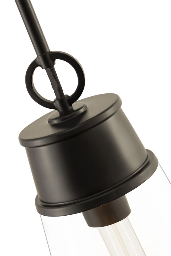 Z-Lite Wentworth 8" 1-Light Matte Black Pendant Light With Clear Glass Shade