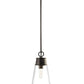 Z-Lite Wentworth 8" 1-Light Matte Black Pendant Light With Clear Glass Shade