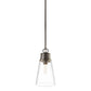 Z-Lite Wentworth 8" 1-Light Plated Bronze Pendant Light With Clear Glass Shade