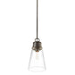 Z-Lite Wentworth 8" 1-Light Plated Bronze Pendant Light With Clear Glass Shade