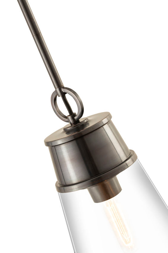 Z-Lite Wentworth 8" 1-Light Plated Bronze Pendant Light With Clear Glass Shade
