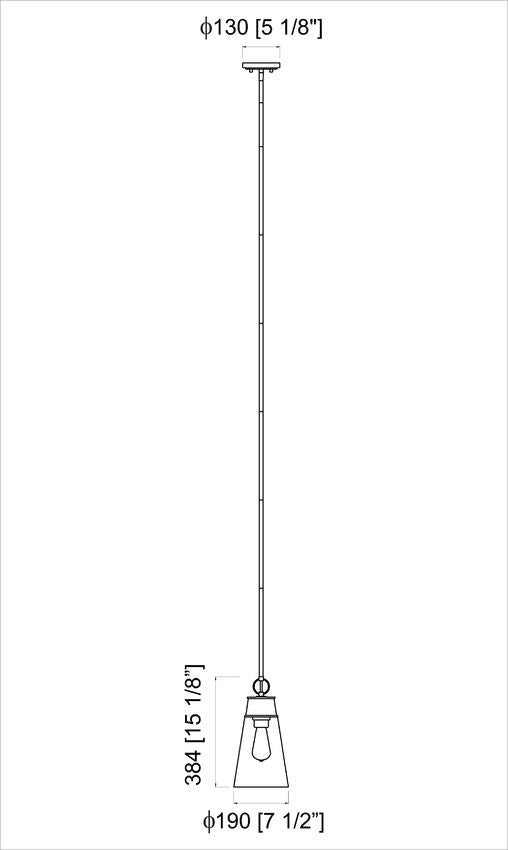 Z-Lite Wentworth 8" 1-Light Plated Bronze Pendant Light With Clear Glass Shade