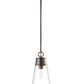 Z-Lite Wentworth 8" 1-Light Plated Bronze Pendant Light With Clear Glass Shade