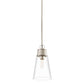 Z-Lite Wentworth 8" 1-Light Polished Nickel Pendant Light With Clear Glass Shade