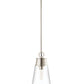 Z-Lite Wentworth 8" 1-Light Polished Nickel Pendant Light With Clear Glass Shade