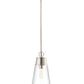 Z-Lite Wentworth 8" 1-Light Polished Nickel Pendant Light With Clear Glass Shade